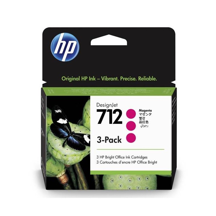 HP ORYGINALNY INK / TUSZ 3ED78A, HP 712, MAGENTA, 29ML, HP 3-PACK DESIGNJET STUDIO,T210,T230,T250,T630,T650