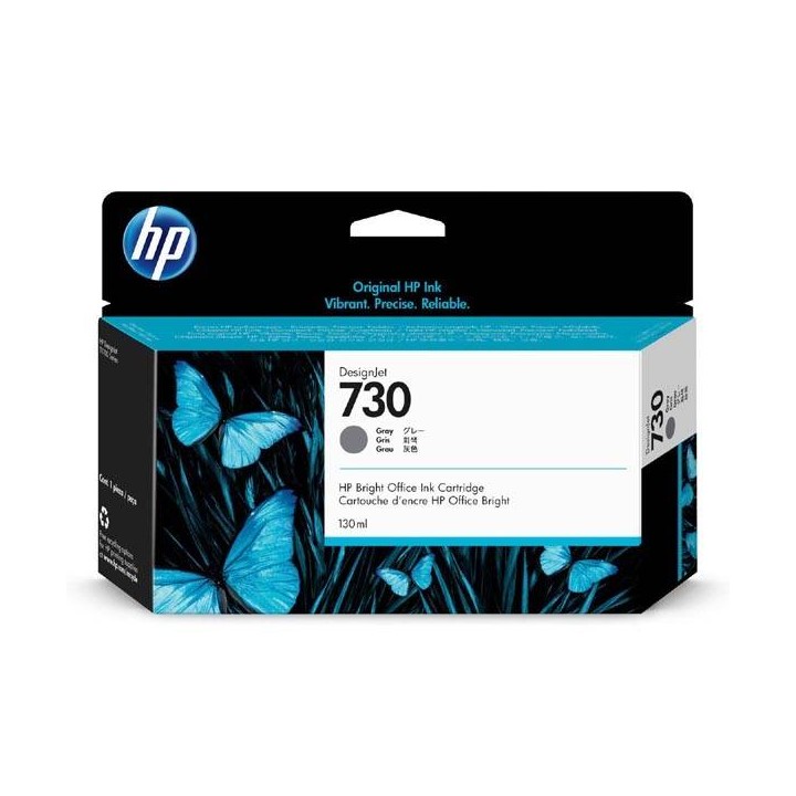 HP ORYGINALNY INK / TUSZ P2V66A, HP 730, GRAY, 130ML, HP HP DESIGNJET T1600 SERIES,1700 SERIES,2600 SERIES