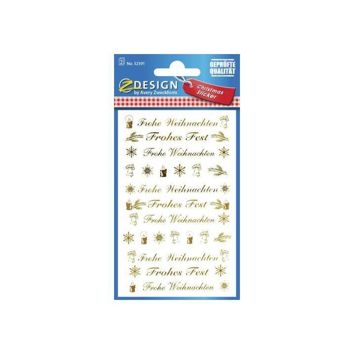 NAKLEJKI ŚWIĘTA FOLIOWE Z-DESIGN ZWECKFORM 52391 ZŁOTE 2ARK