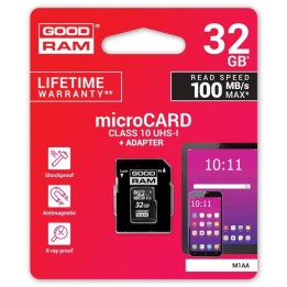 GOODRAM KARTA PAMIĘCI MICROSDHC 32GB CL10 + ADAPTER
