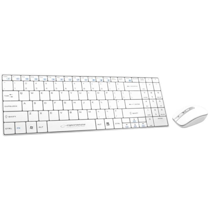 ESPERANZA ZESTAW BEZPRZEWODOWY KLAWIATURA SLIM + MYSZ 2,4 GHZ EK122W LIBERTY BIAŁY