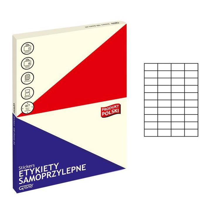 ETYKIETY SAMOPRZYLEPNE 52.5X29.6MM GRAND 150-1032 BIAŁE 100ARK*40SZT