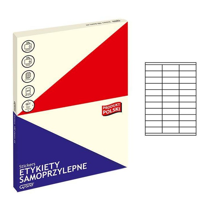 ETYKIETY SAMOPRZYLEPNE 70X25.4MM GRAND 150-1309 BIAŁE 100ARK*33SZT