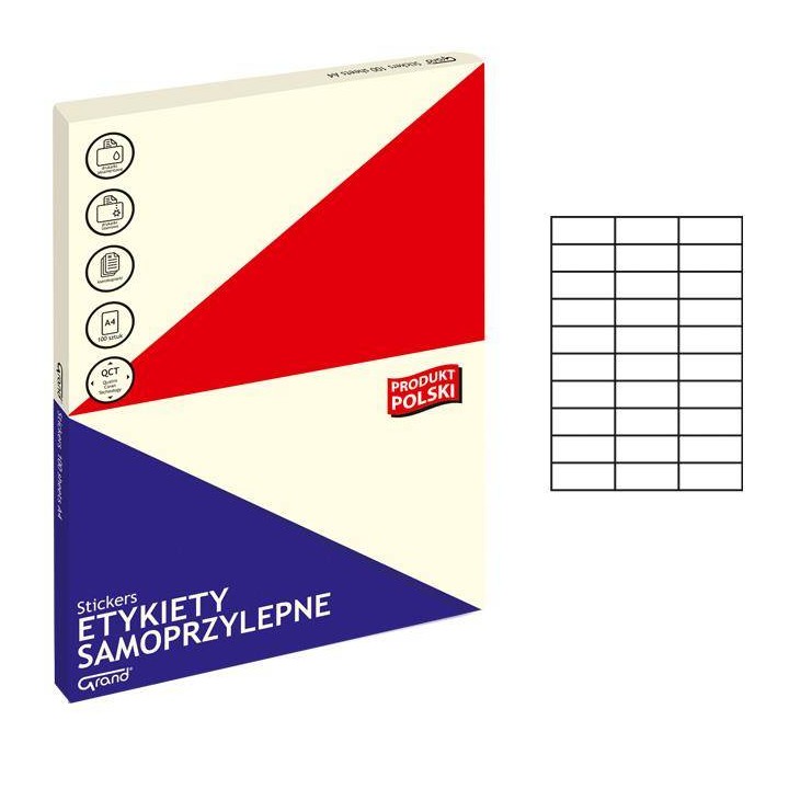 ETYKIETY SAMOPRZYLEPNE 70X29.7MM GRAND 150-1036 BIAŁE 100ARK*30SZT