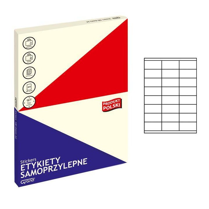 ETYKIETY SAMOPRZYLEPNE 70X35MM GRAND 150-1039 BIAŁE 100ARK*24SZT