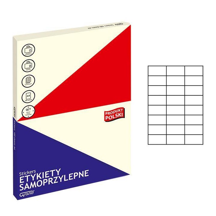 ETYKIETY SAMOPRZYLEPNE 70X37MM GRAND 150-1041 BIAŁE 100ARK*24SZT