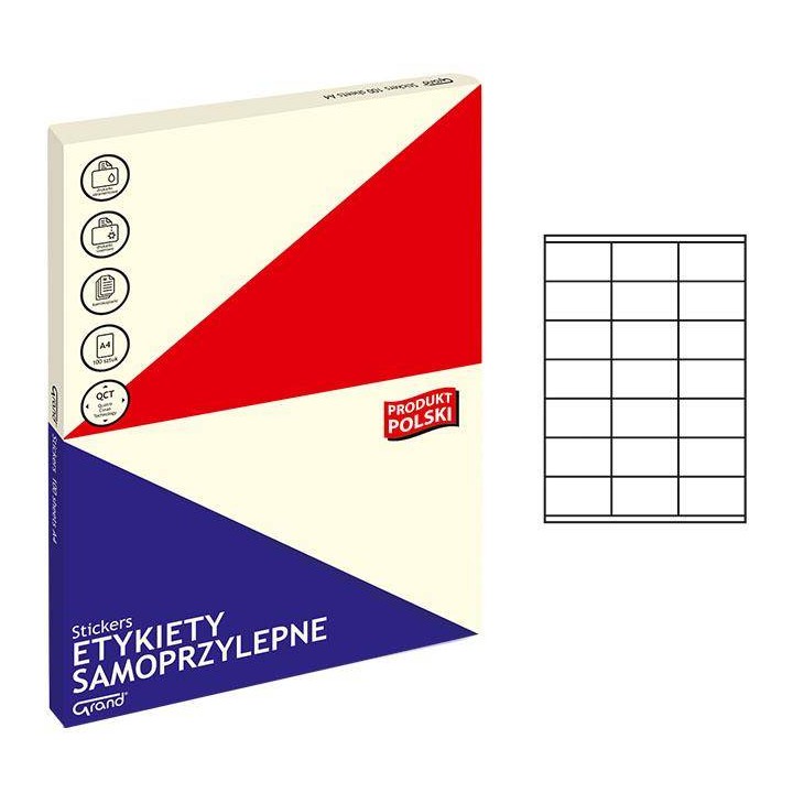 ETYKIETY SAMOPRZYLEPNE 70X41MM GRAND 150-1042 BIAŁE 100ARK*21SZT