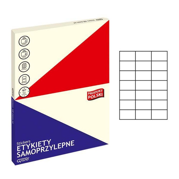 ETYKIETY SAMOPRZYLEPNE 70X42.3MM GRAND 150-1043 BIAŁE 100ARK*21SZT