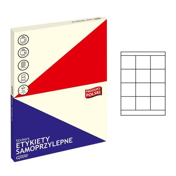 ETYKIETY SAMOPRZYLEPNE 70X67.7MM GRAND 150-1045 BIAŁE 100ARK*12SZT