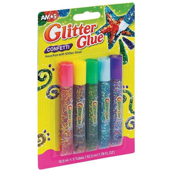 KLEJ BROKATOWY AMOS CONFETTI 170-1027 MIX KOLORÓW 5X10.5ML