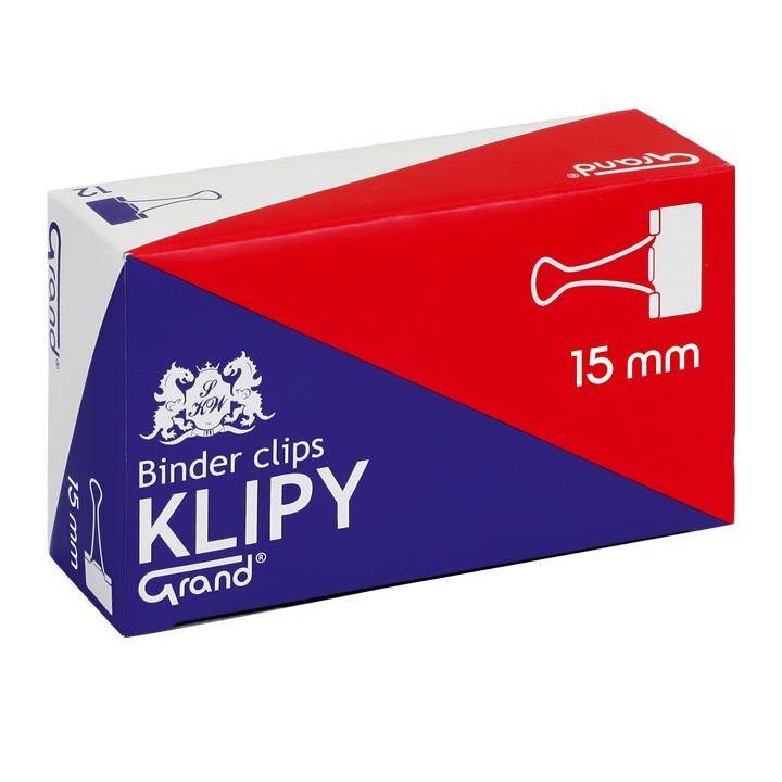 KLIPY 15MM GRAND 110-1091 CZARNE 12SZT