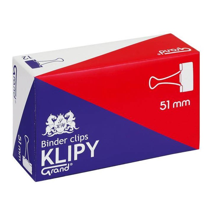 KLIPY 51MM GRAND 110-1096 CZARNE 12SZT