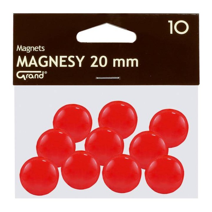 MAGNESY 20MM GRAND 130-1688 CZERWONE 10SZT