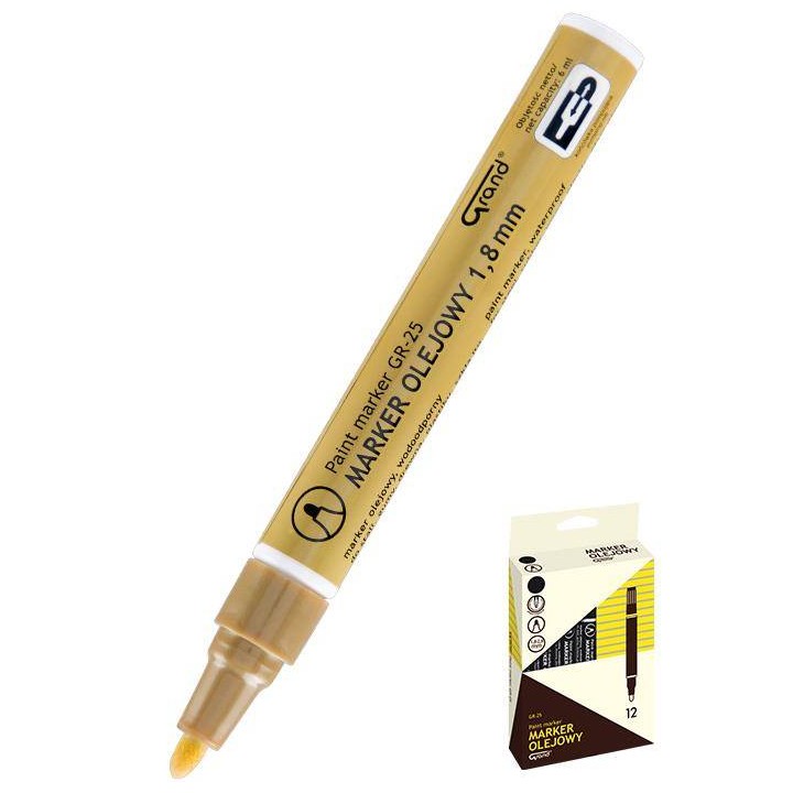 MARKER OLEJOWY GRAND GR-25 160-1968 ZŁOTY OKRĄGŁA 1.8-2.8 MM
