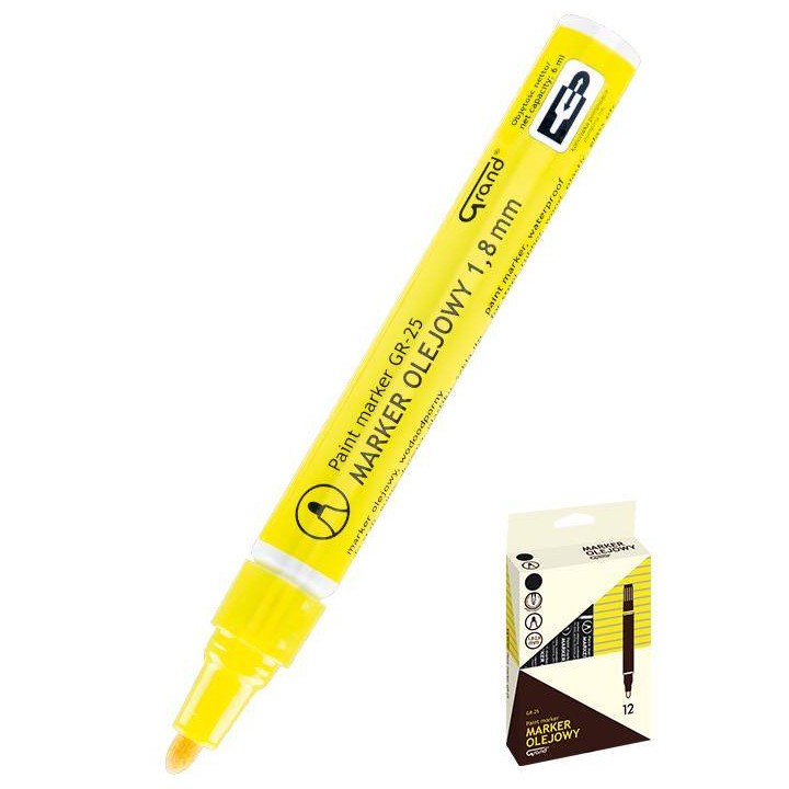 MARKER OLEJOWY GRAND GR-25 160-1969 ŻÓŁTY OKRĄGŁA 1.8-2.8 MM