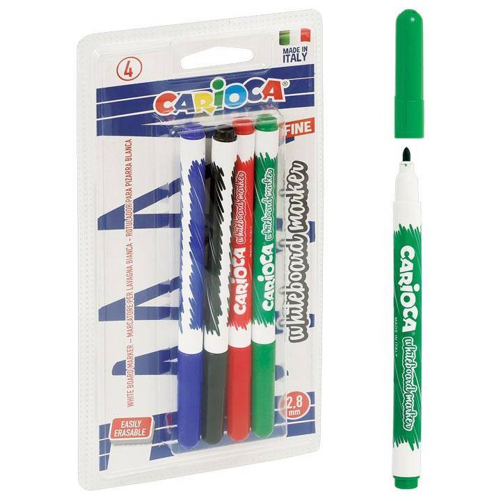 MARKER SUCHOŚCIERALNY CARIOCA 43231 160-2175 MIX KOLORÓW OKRĄGŁA 1.0-2.5 MM 4SZT