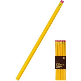 OŁÓWEK Z GUMKĄ GRAND GR-6602 160-1764 ŻÓŁTY HB 12SZT