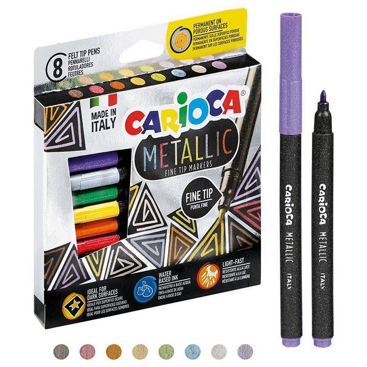 FLAMASTRY METALICZNE CARIOCA 43162 METALLIC 170-2569 MIX*8SZT