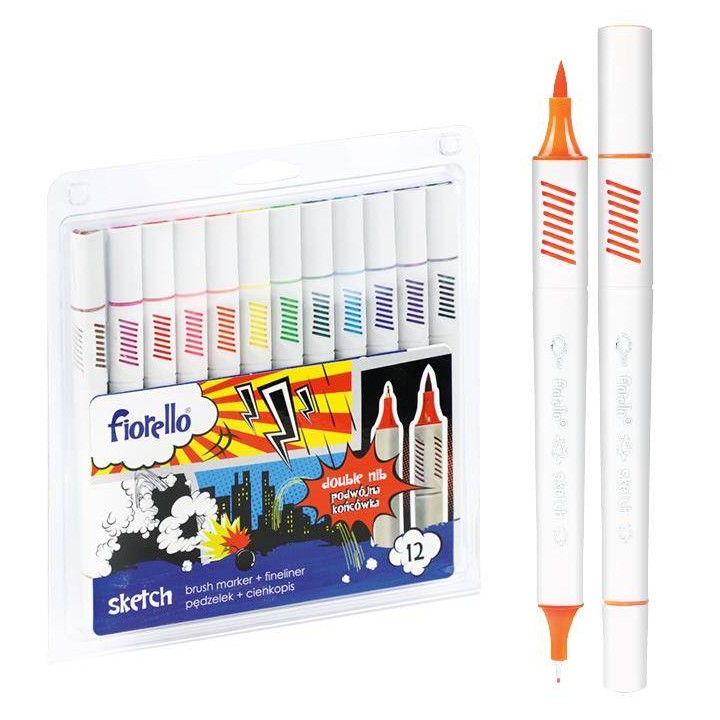 FLAMASTRY DWUSTRONNE FIORELLO GR-F726-12 SKETCH 160-2232 MIX*12SZT