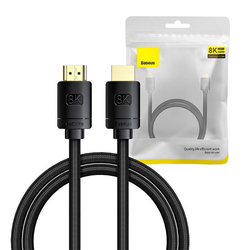 Kabel HDMI do HDMI Baseus High Definition 1.5m, 8K (czarny)