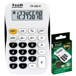 Kalkulator kieszonkowy 8cyfr Toor Electronic TR-295-K 120-1769 biało-czarny zasilanie bateryjne 90x55x11mm