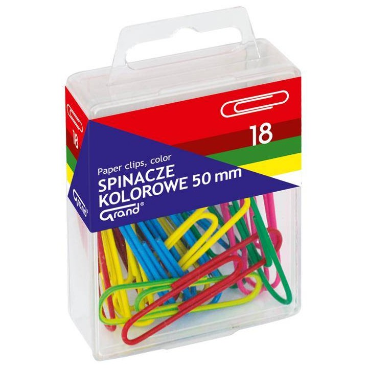 SPINACZE OKRĄGŁE 50MM GRAND 110-1660 MIX KOLORÓW METALOWE POWLEKANE W POJEMNIKU PLASTIKOWYM 18SZT