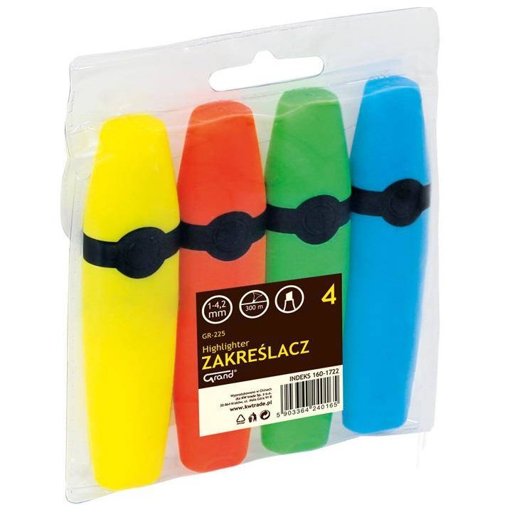 ZAKREŚLACZE 1-4.2MM GRAND GR-225 160-1722 MIX*4 ŚCIĘTA 4SZT