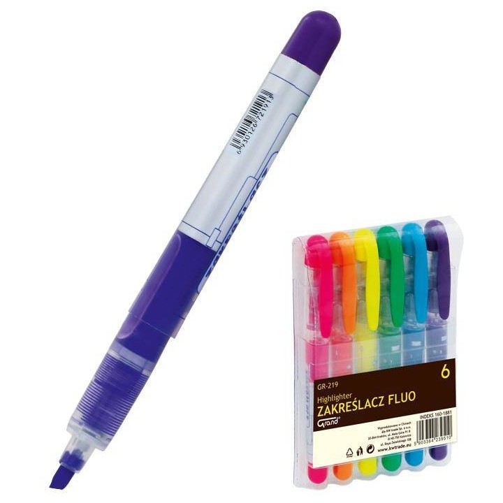 ZAKREŚLACZE 1-3.4MM GRAND GR-219 160-1881 MIX*6 ŚCIĘTA 6SZT