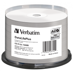 PŁYTA CD-R 700MB 52X VERBATIM DATALIFE PLUS 43745 CAKE 50 SZT.