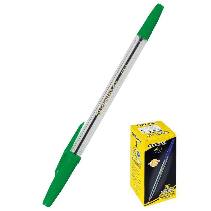 DŁUGOPIS 40163/04 CORVINA 160-1405 ZIELONY 1.0 PRZEZROCZYSTA OBUDOWA