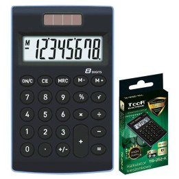 KALKULATOR KIESZONKOWY 8CYFR TOOR ELECTRONIC TR-252-K 120-1772 CZARNY ZASILANIE SOLARNE + BATERIA 101X62X11MM