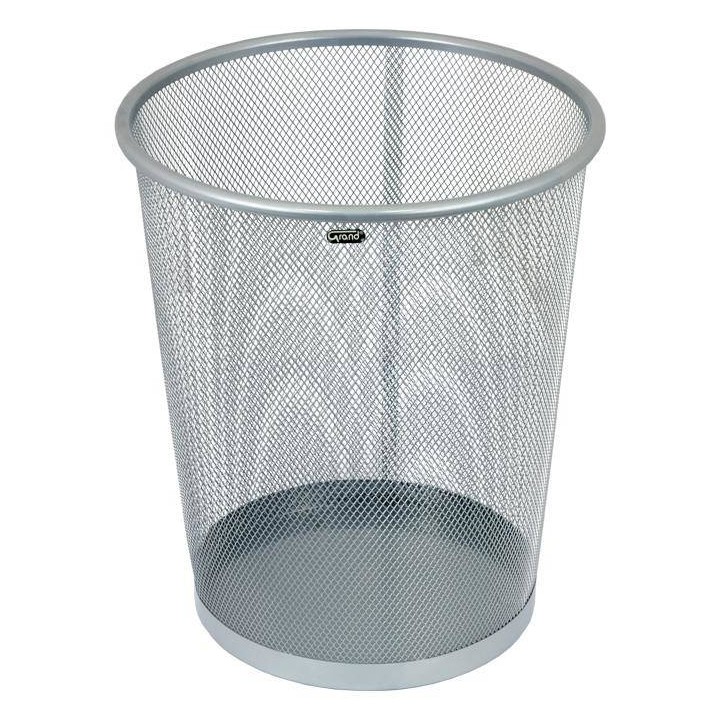 KOSZ NA ŚMIECI METALOWA SIATKA 12L GRAND GR-020S 120-1128 OKRĄGŁY SREBRNY