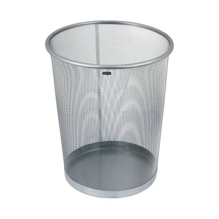 KOSZ NA ŚMIECI METALOWA SIATKA 19L GRAND GR-018S 120-1333 OKRĄGŁY SREBRNY