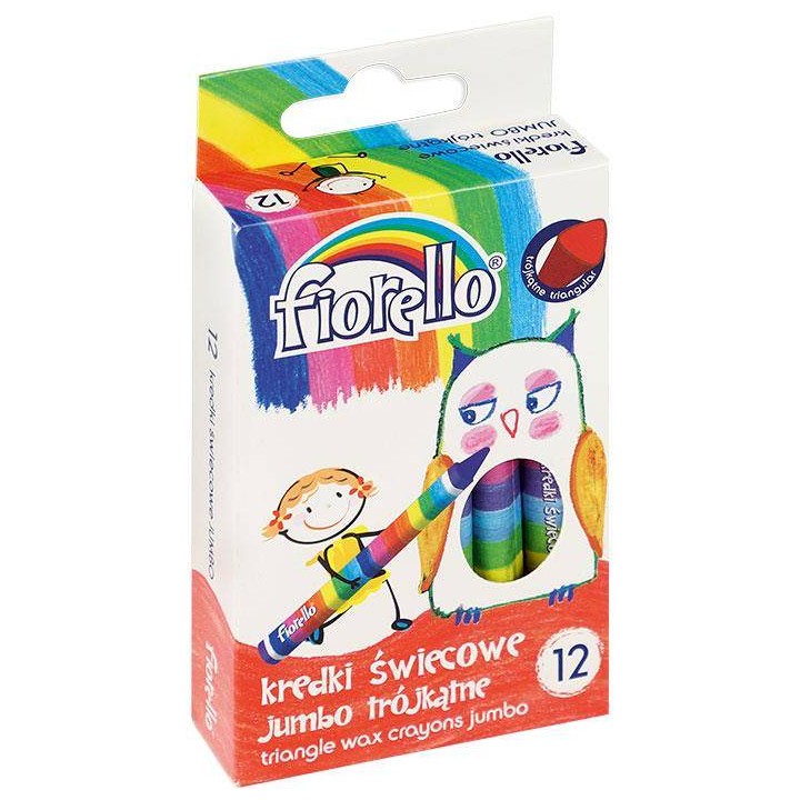 KREDKI ŚWIECOWE TRÓJKĄTNE FIORELLO 170-2209 12KOL JUMBO