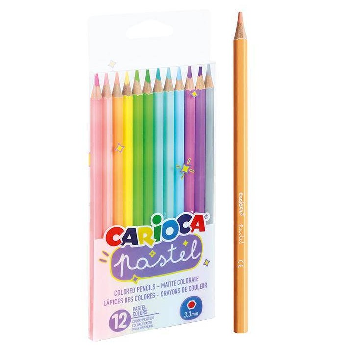 KREDKI OŁÓWKOWE PASTELOWE CARIOCA 43034 PASTEL 160-2229 12KOL