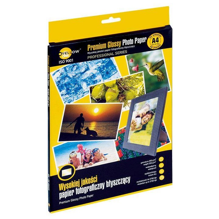 PAPIER FOTOGRAFICZNY BŁYSZCZĄCY YELLOW ONE 4PPG200 150-1285 A4 200G 20ARK