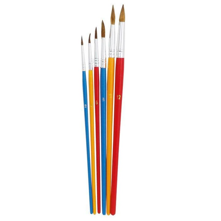 PĘDZLE OKRĄGŁE NR 2,4,6,8,10,12 GRAND 252B 170-1421 KOZIE WŁOSIE 6SZT