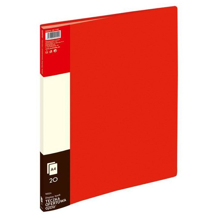 ALBUM OFERTOWY A4 GRAND 9002 120-1193 CZERWONY PVC 20 KIESZENI