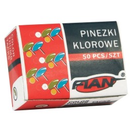 PINEZKI KOLOROWE PUDEŁKO FIAN DP-50C 50SZT