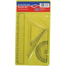 KOMPLET GEOMETRYCZNY LINIJKA 20CM EKIERKA*2 KĄTOMIERZ Z LINIJKĄ FIAN AAA92-20