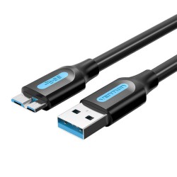 Kabel USB 3.0 A do Micro-B Vention COPBF 2A 1m czarny PVC