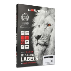 ETYKIETY SAMOPRZYLEPNE 74X17MM EMERSON 028 QCT BIAŁE 100ARK*44SZT