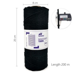 SZNUREK DO MAKRAM 3mm/200m CZARNY