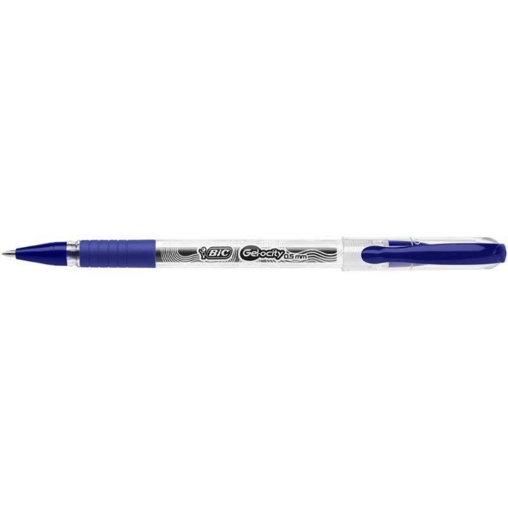 DŁUGOPIS ŻELOWY Z GUMOWYM UCHWYTEM BIC GEL-OCITY STIC CEL1010265 NIEBIESKI 0.5 OBUDOWA TRANSPARENTNA