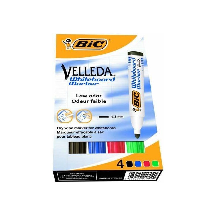 MARKER SUCHOŚCIERALNY BIC 1701 ECO 904941 MIX*4 OKRĄGŁA K. 6MM 4SZT