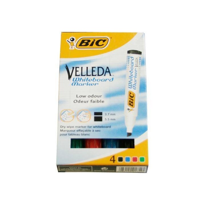 MARKER SUCHOŚCIERALNY BIC 1751 ECO 904950 MIX*4 ŚCIĘTA K. 3.7-5.5MM 4SZT