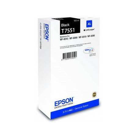 Tusz oryginalny EPSON T755140 C13T755140 Czarny  100 ml