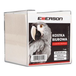 Kostka biurowa w pojemniku 85x85x80mm EMERSON biała eco