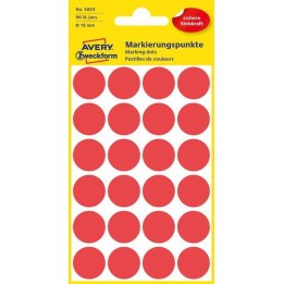 ETYKIETY SAMOPRZYLEPNE 18MM KÓŁKA DO ZAZNACZANIA AVERY ZWECKFORM 3004 CZERWONE 96 SZT