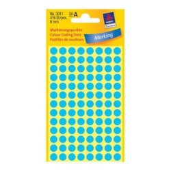 ETYKIETY SAMOPRZYLEPNE 8MM KÓŁKA DO ZAZNACZANIA AVERY ZWECKFORM 3011 NIEBIESKIE 416 SZT